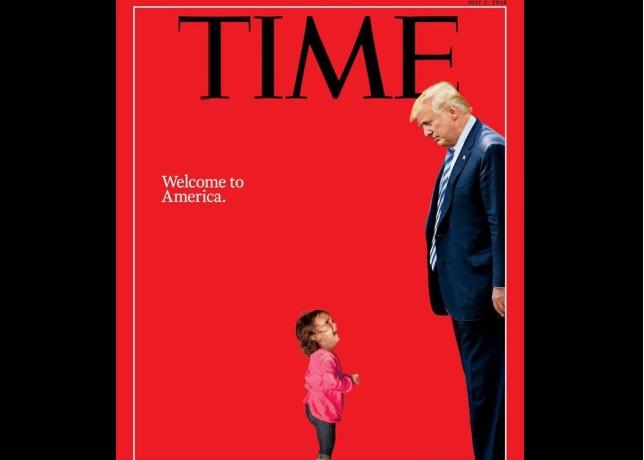 Revista TIME retrata la "Bienvenida a América" de Trump migrantes