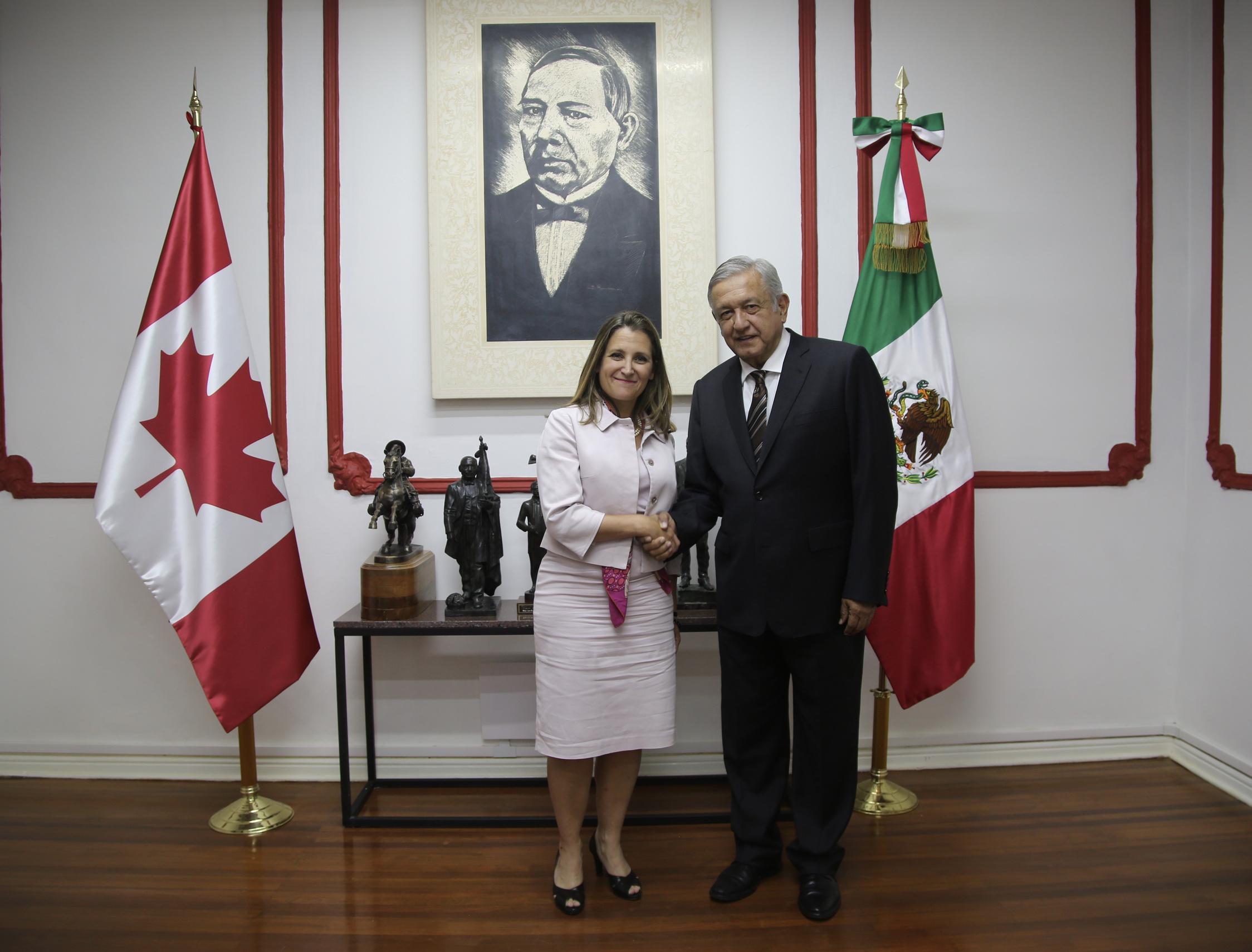 Sostiene López Obrador encuentro con Chrystia Freeland