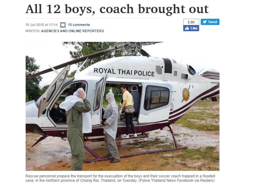 ¡Misión cumplida! Rescatan a los 12 niños atrapados en Tailandia