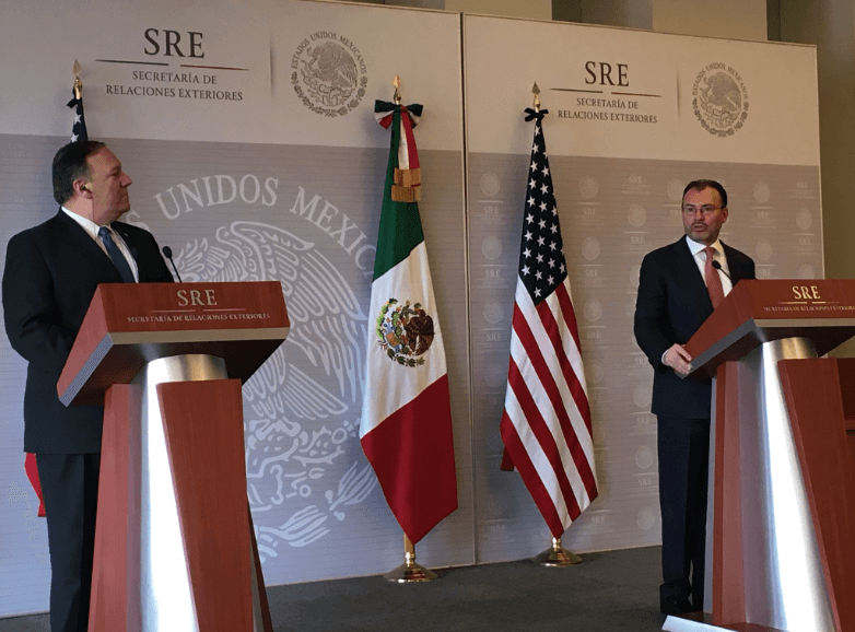 Queremos una relación recíproca con México y un TLCAN moderno: Pompeo
