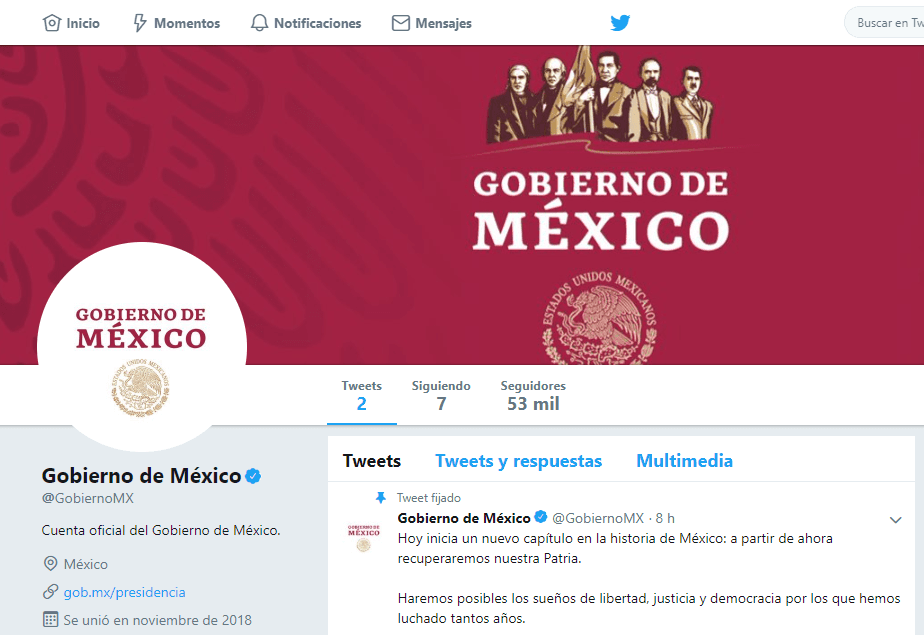 Gobierno de López Obrador estrena cuenta oficial de Twitter