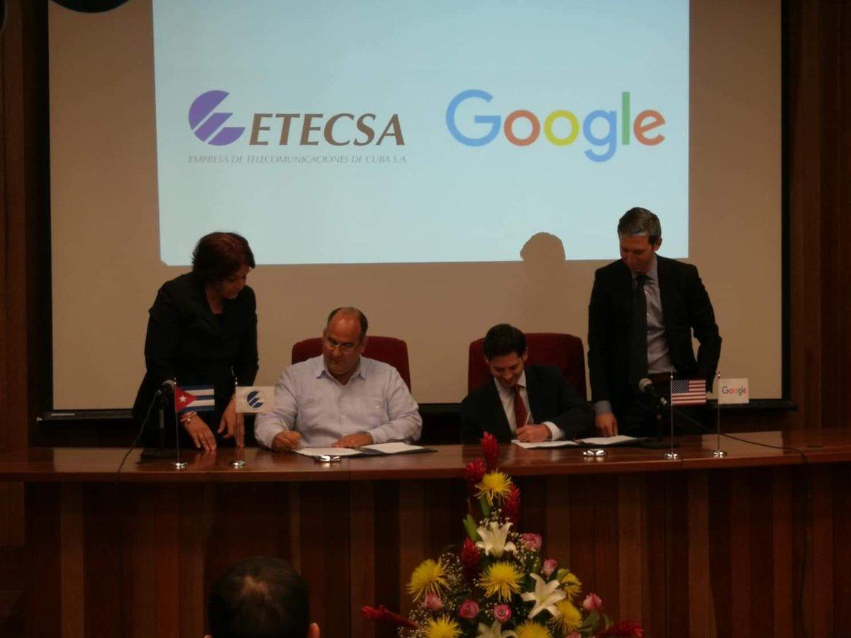 Firma Cuba acuerdo con Google para mejorar acceso a Internet