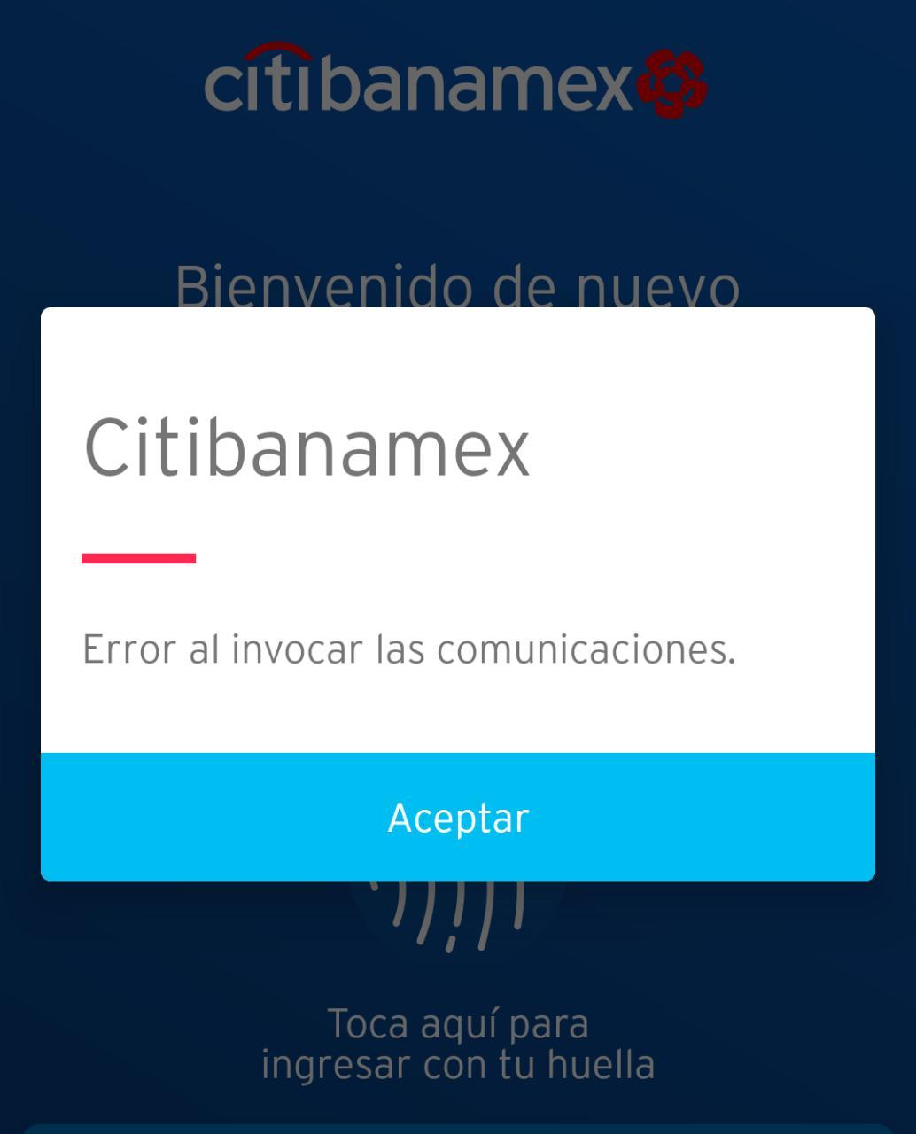 Falla la app de Citibanamex, reportan usuarios