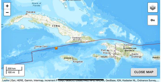 Emite USGS alerta de tsunami para Jamaica por sismo de magnitud 7.7