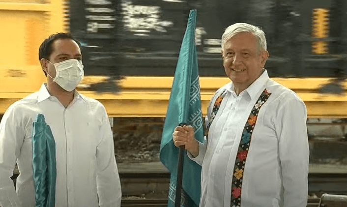 Da AMLO banderazo para construir Tramo 3 del Tren Maya, obras, CCE, AMLO