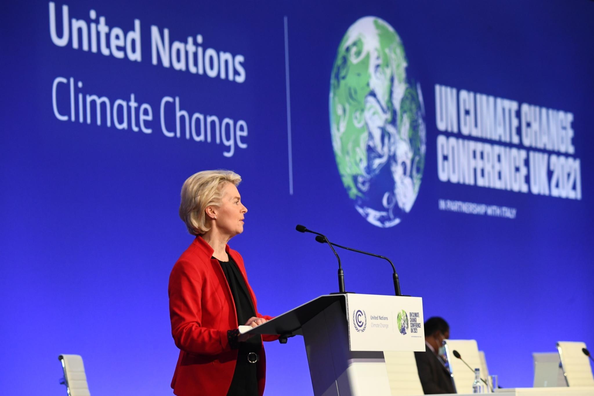 Ursula von der Leyen, presidenta de la Comisión Europea, en la COP26